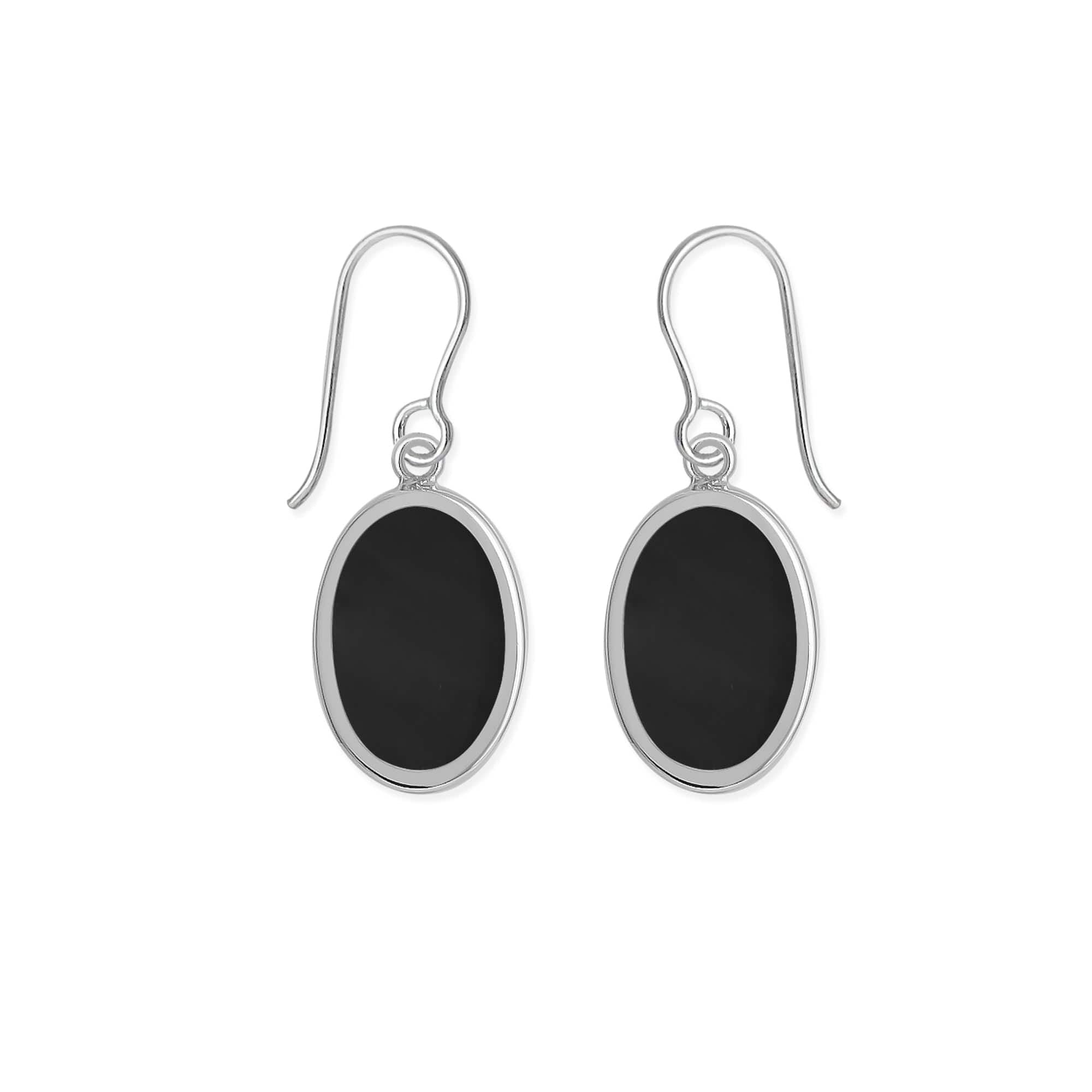 Boma Jewelry Earrings Onyx Synthetic Alina Oval Bezel Earrings with Stone