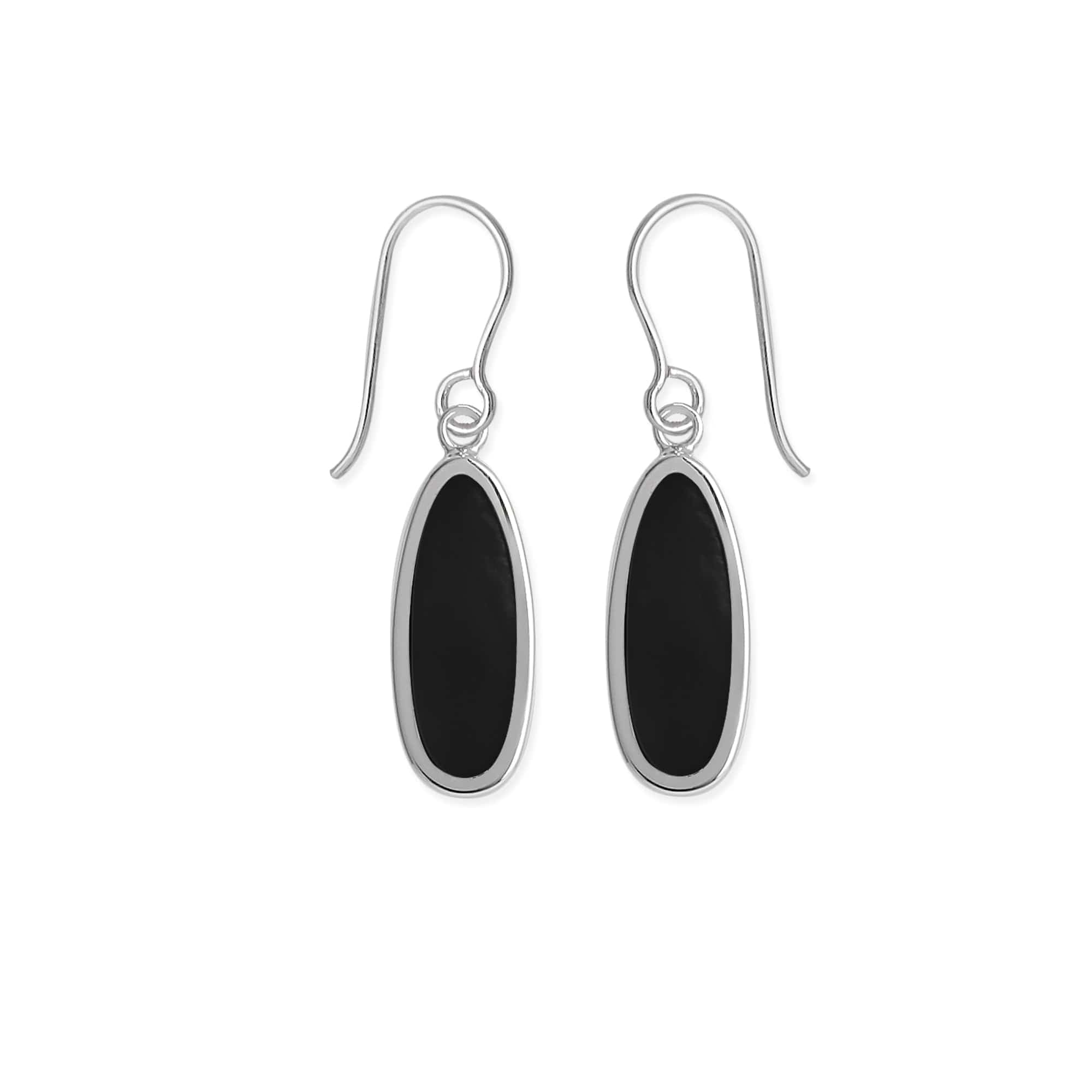 Boma Jewelry Earrings Onyx Synthetic Alina Teardrop Bezel Earrings with Stone