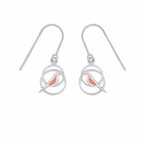 Boma Jewelry Earrings Orange Bird Enamel Drop Circle Earrings