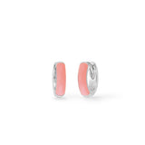 Boma Jewelry Earrings Orange / Sterling Silver Mini Huggie Hoops with Color