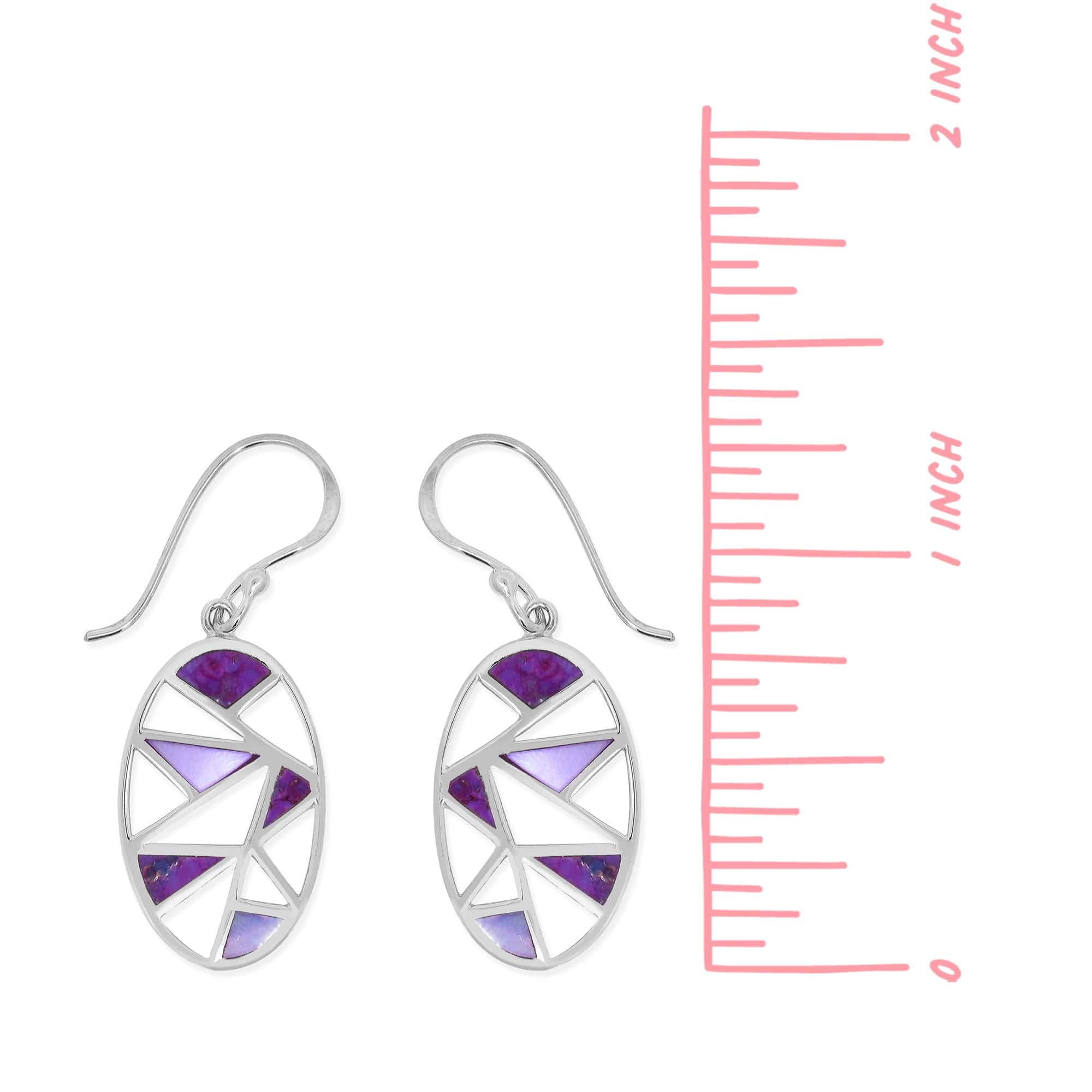 Boma Jewelry Earrings Oval Shaped 2-Stone Mosaic Dangle Earrings