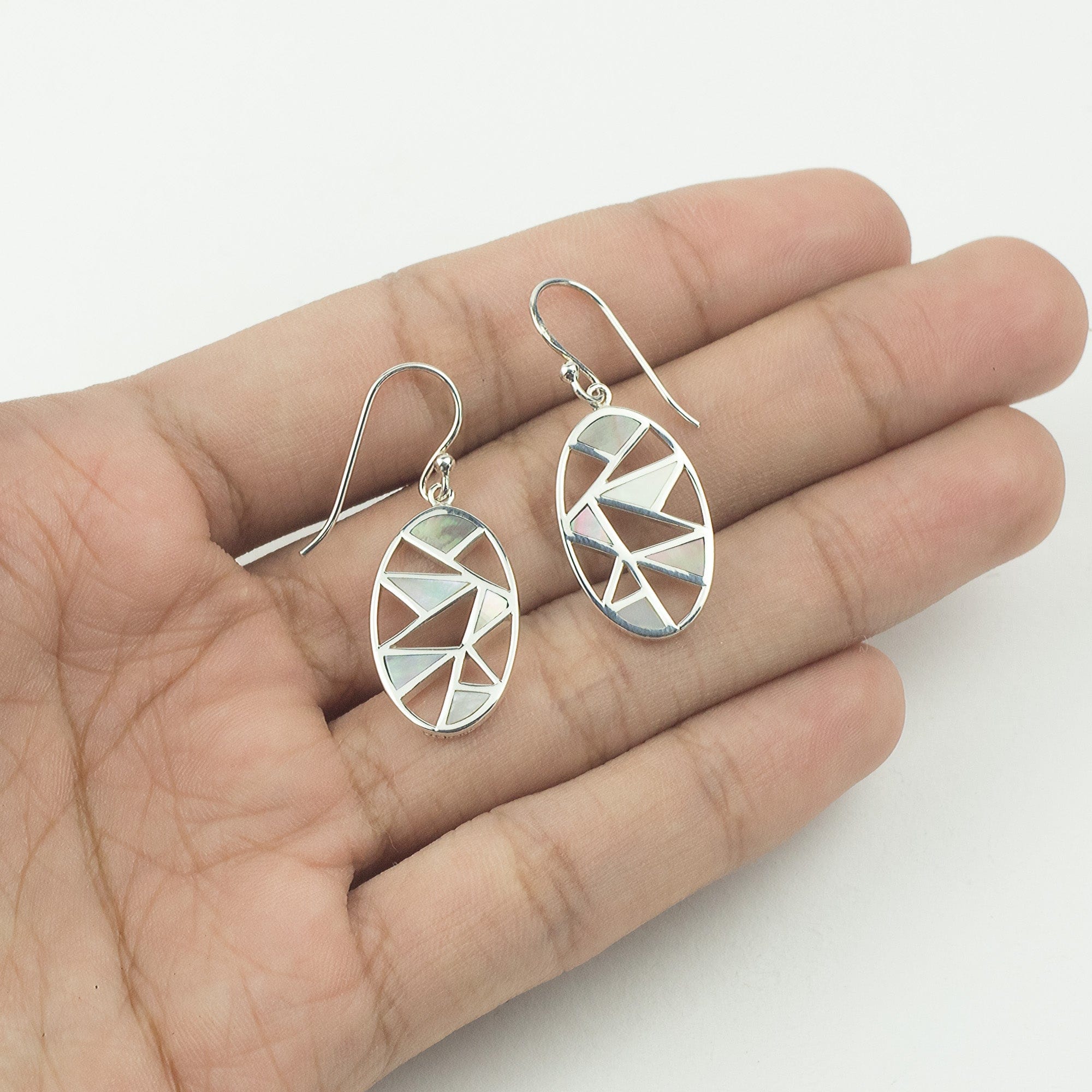 Boma Jewelry Earrings Oval Shaped 2-Stone Mosaic Dangle Earrings