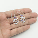 Boma Jewelry Earrings Oval Shaped 2-Stone Mosaic Dangle Earrings