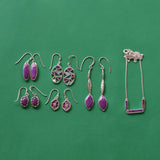 Boma Jewelry Earrings Oval Shaped 2-Stone Mosaic Dangle Earrings