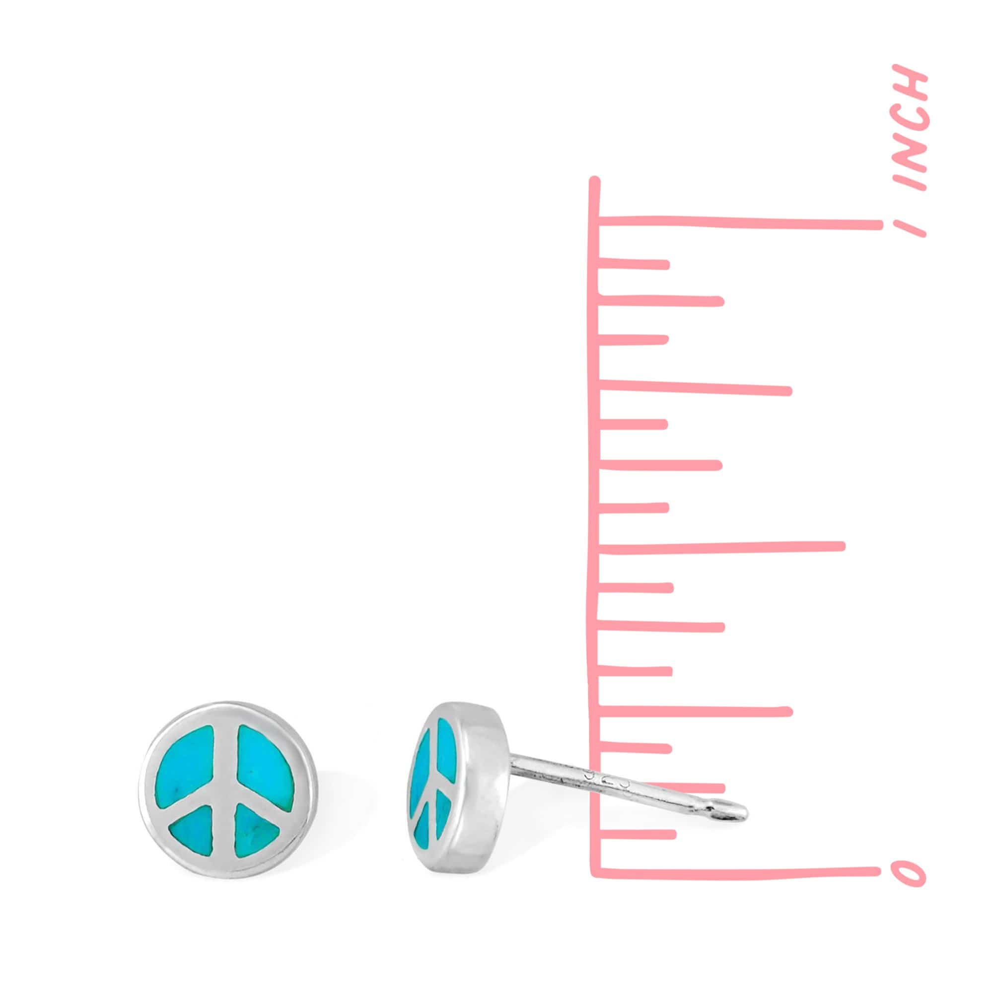 Boma Jewelry Earrings Peace Symbol Stone Studs