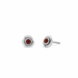 Boma Jewelry Earrings Red Coral Spiral Circle Stud Earrings with Stone