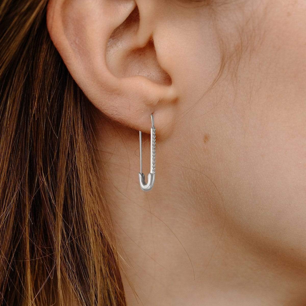 Boma Jewelry Earrings Safety Pin Hoop Earrings
