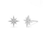 Boma Jewelry Earrings Starburst Studs with White Topaz