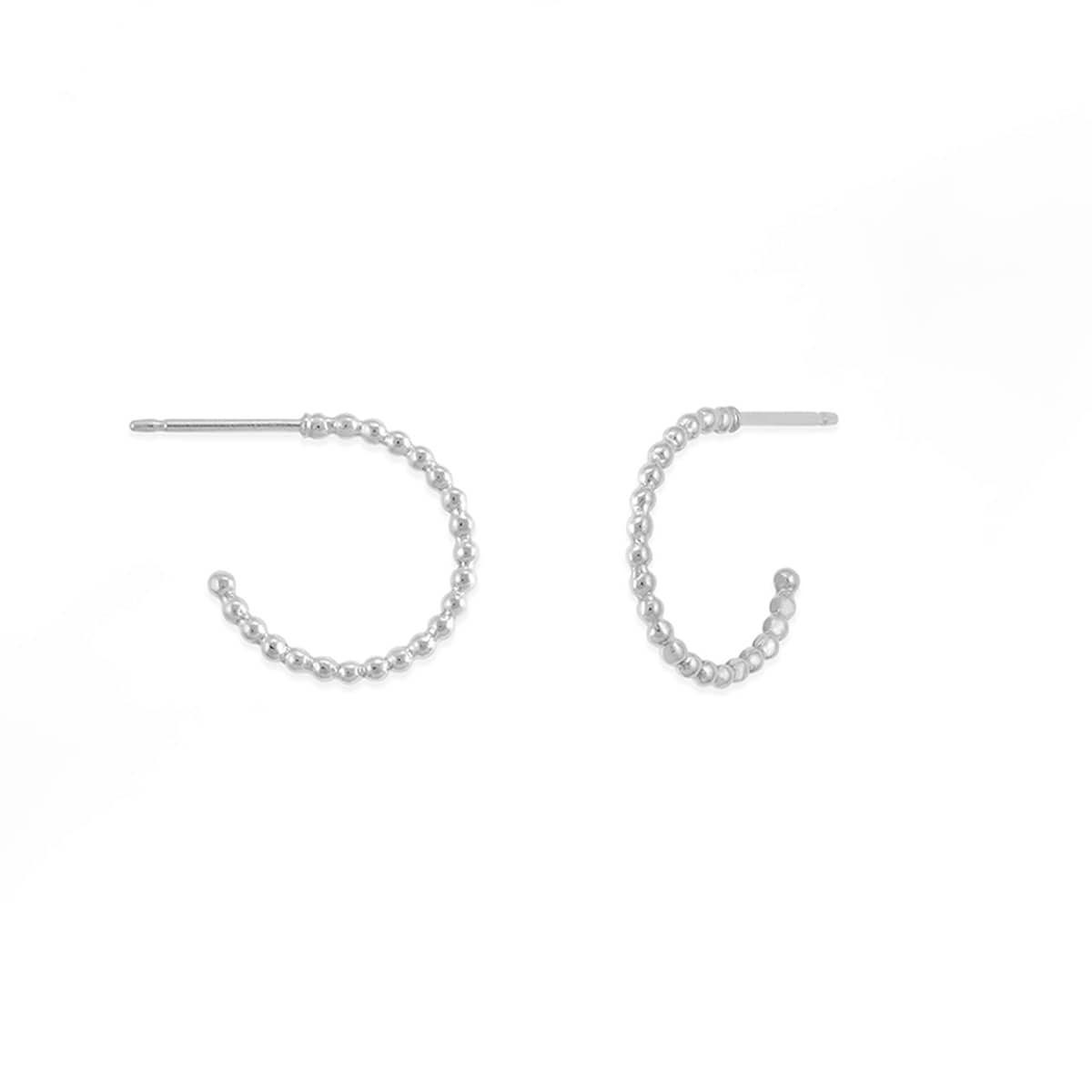 Boma Jewelry Earrings Sterling Silver / 0.5" Dot Hoops