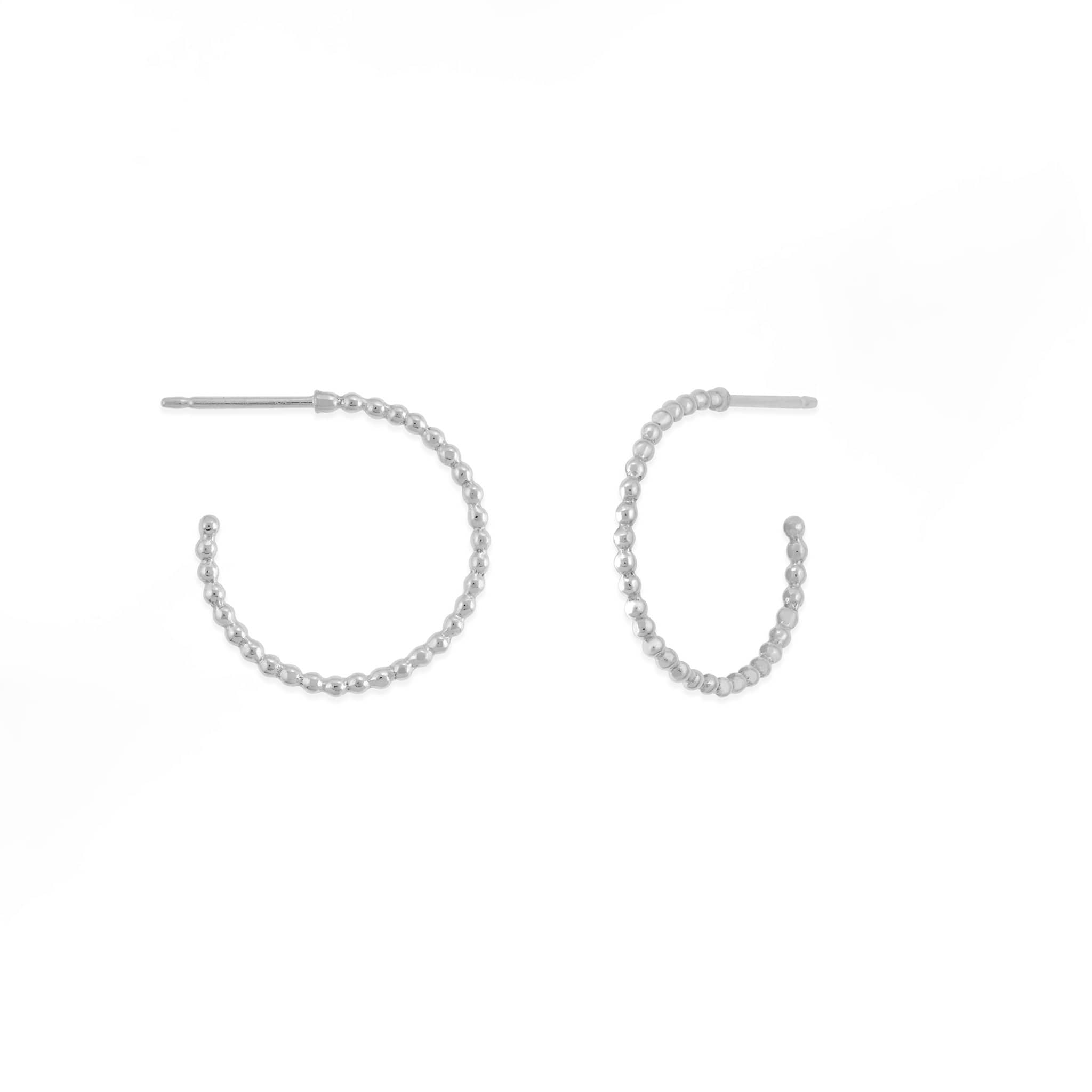 Boma Jewelry Earrings Sterling Silver / 0.8" Dot Hoops