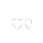 Boma Jewelry Earrings Sterling Silver / 0.8" Heart Pull Through Hoops