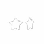 Boma Jewelry Earrings Sterling Silver / 0.8" Star Wire Hoops