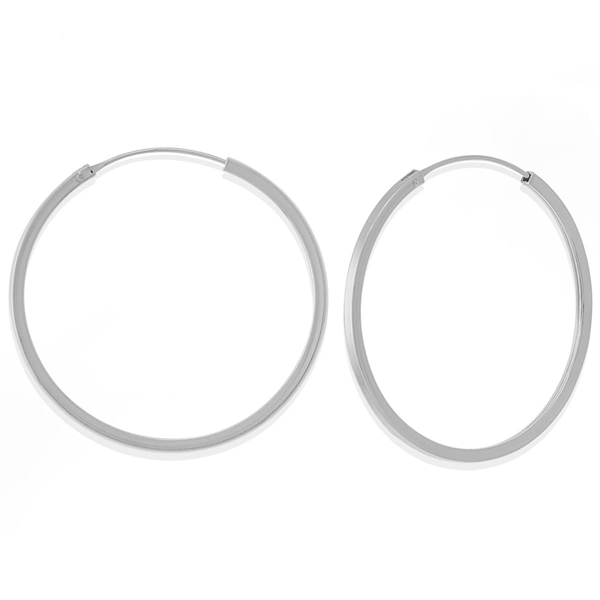 Boma Jewelry Earrings Sterling Silver / 1.5" - LB 4400 Nikko Hoops