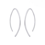 Boma Jewelry Earrings Sterling Silver Curved Pull Through Hoops