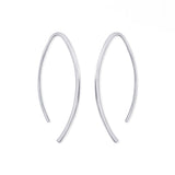 Boma Jewelry Earrings Sterling Silver Curved Pull Through Hoops