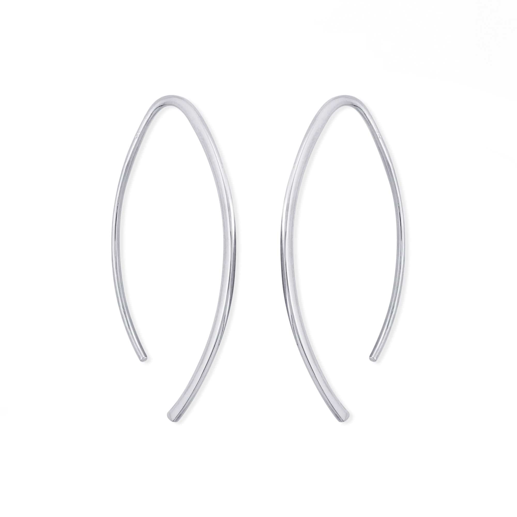 Boma Jewelry Earrings Sterling Silver Curved Pull Through Hoops