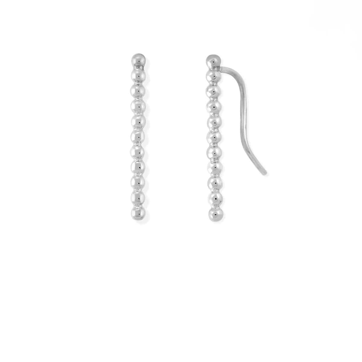 Boma Jewelry Earrings Sterling Silver Dot Long Bar Ear Crawlers