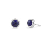 Boma Jewelry Earrings Sterling Silver / Lapis Lazuli Treasured Bezel Stud Earrings