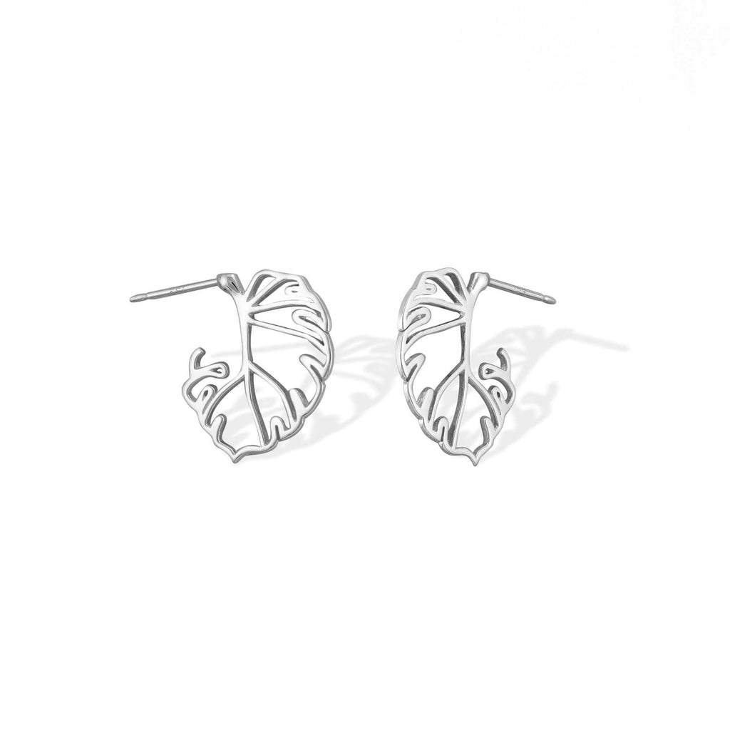Boma Jewelry Earrings Sterling Silver Monstera Leaf Earrings