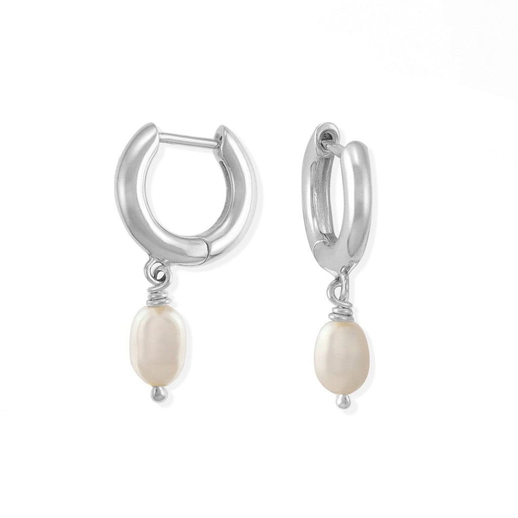 Boma Jewelry Earrings Sterling Silver Pearl Huggies