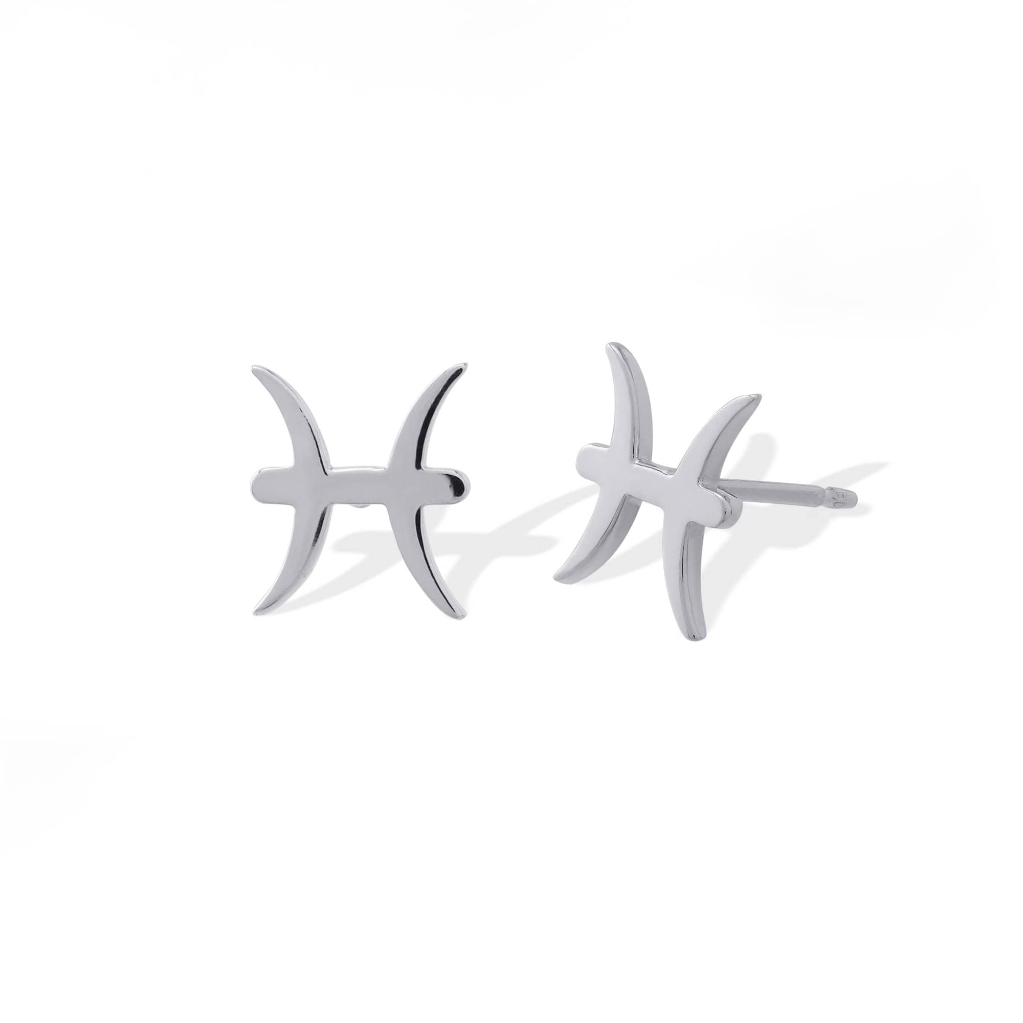 Boma Jewelry Earrings Sterling Silver / Pisces Zodiac Studs