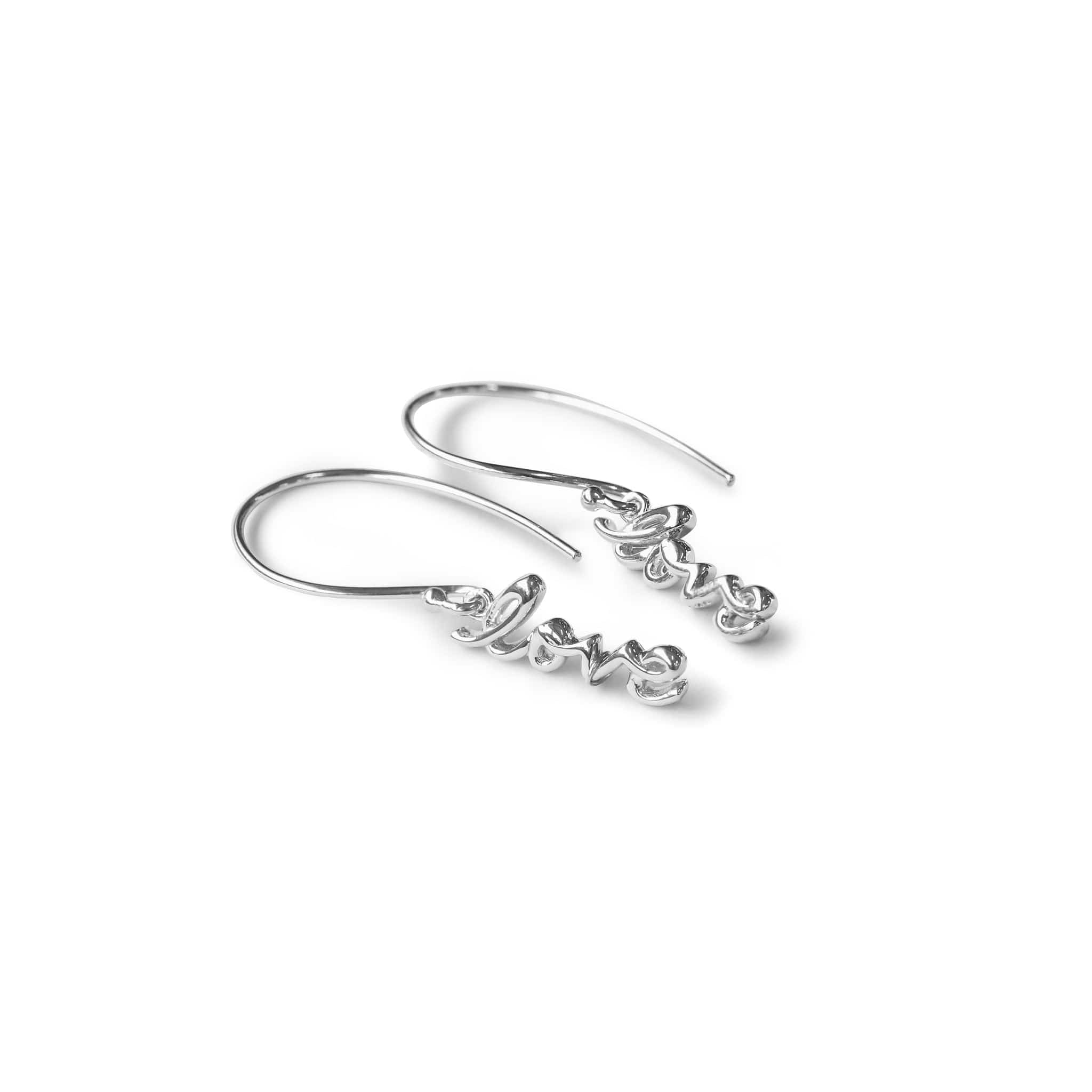 Boma Jewelry Earrings Sterling Silver Scripted Love Dangles Earrings