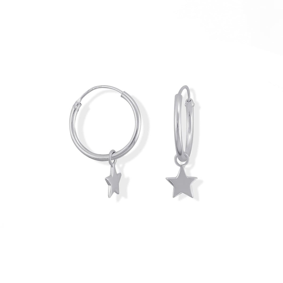 Boma Jewelry Earrings Sterling Silver Star Hoops