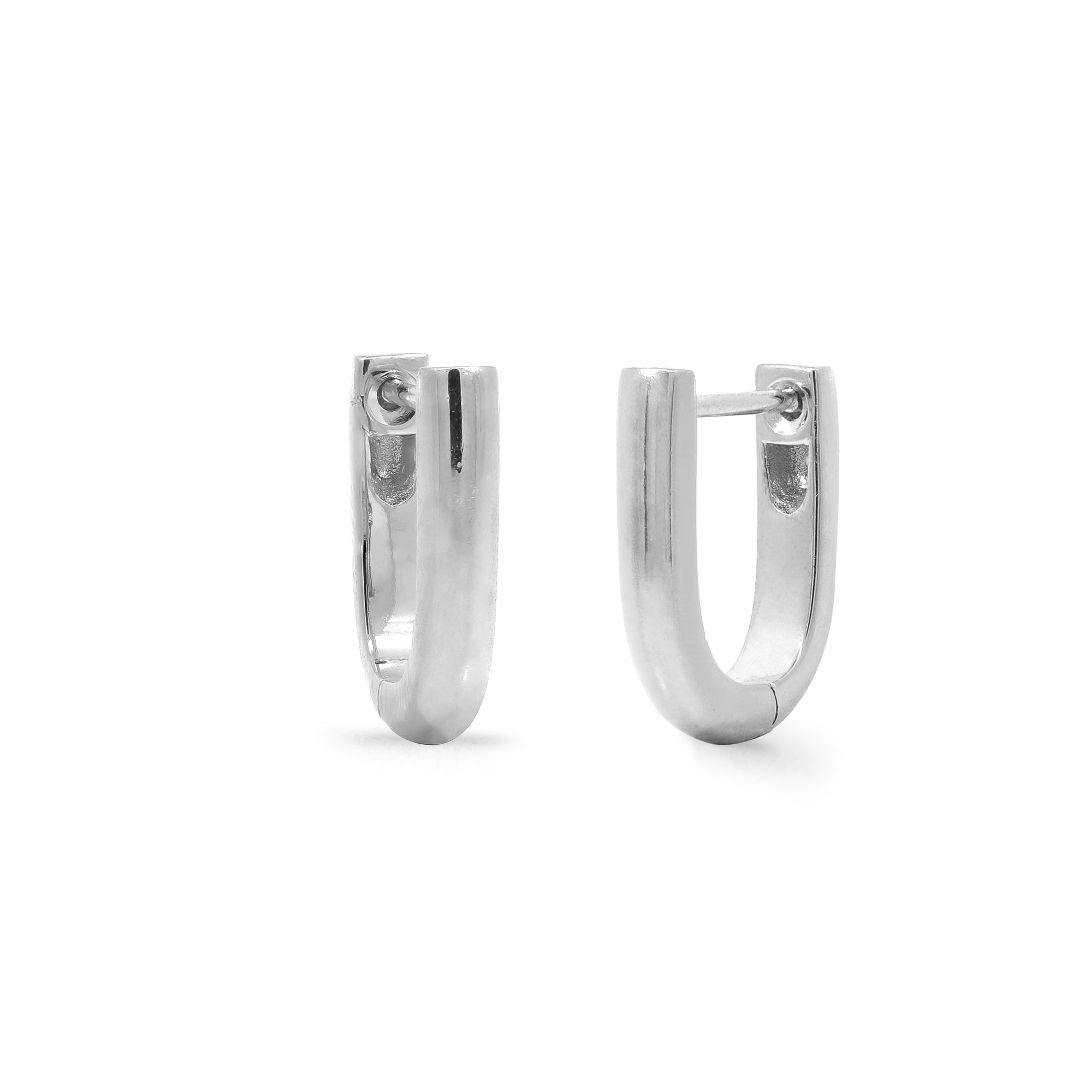 Boma Jewelry Earrings Sterling Silver U-Shape Huggie Hoops