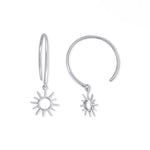 Boma Jewelry Earrings Sunburst Open Circle Pull Through Hoops