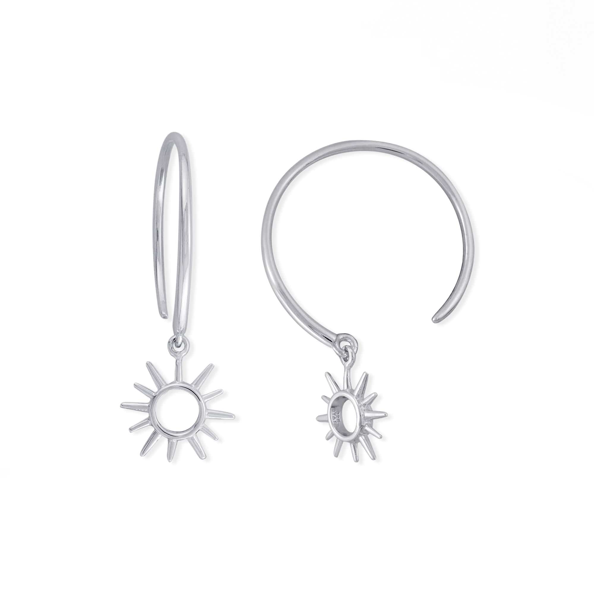 Boma Jewelry Earrings Sunburst Open Circle Pull Through Hoops