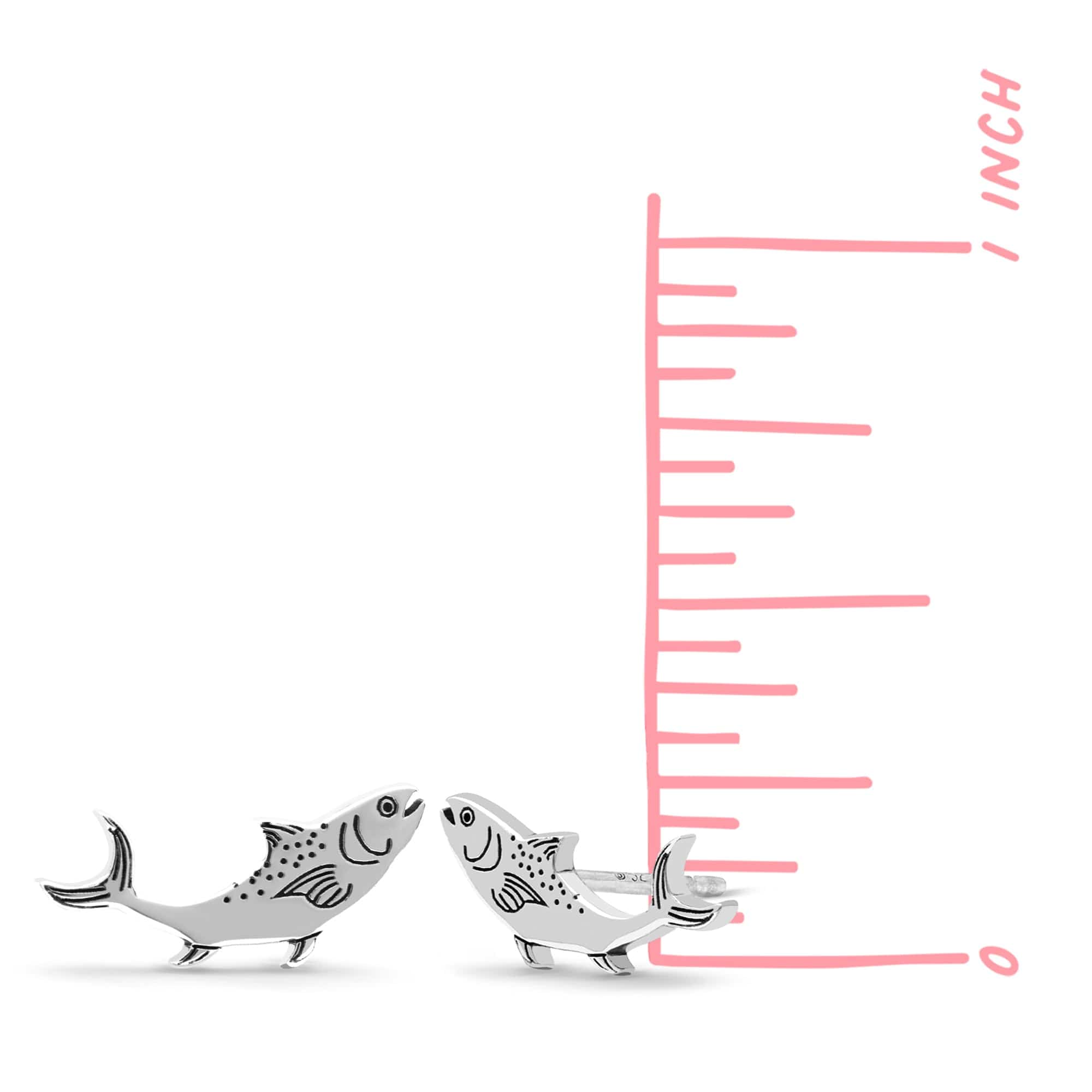 Boma Jewelry Earrings Swimming Salmon Fish Studs