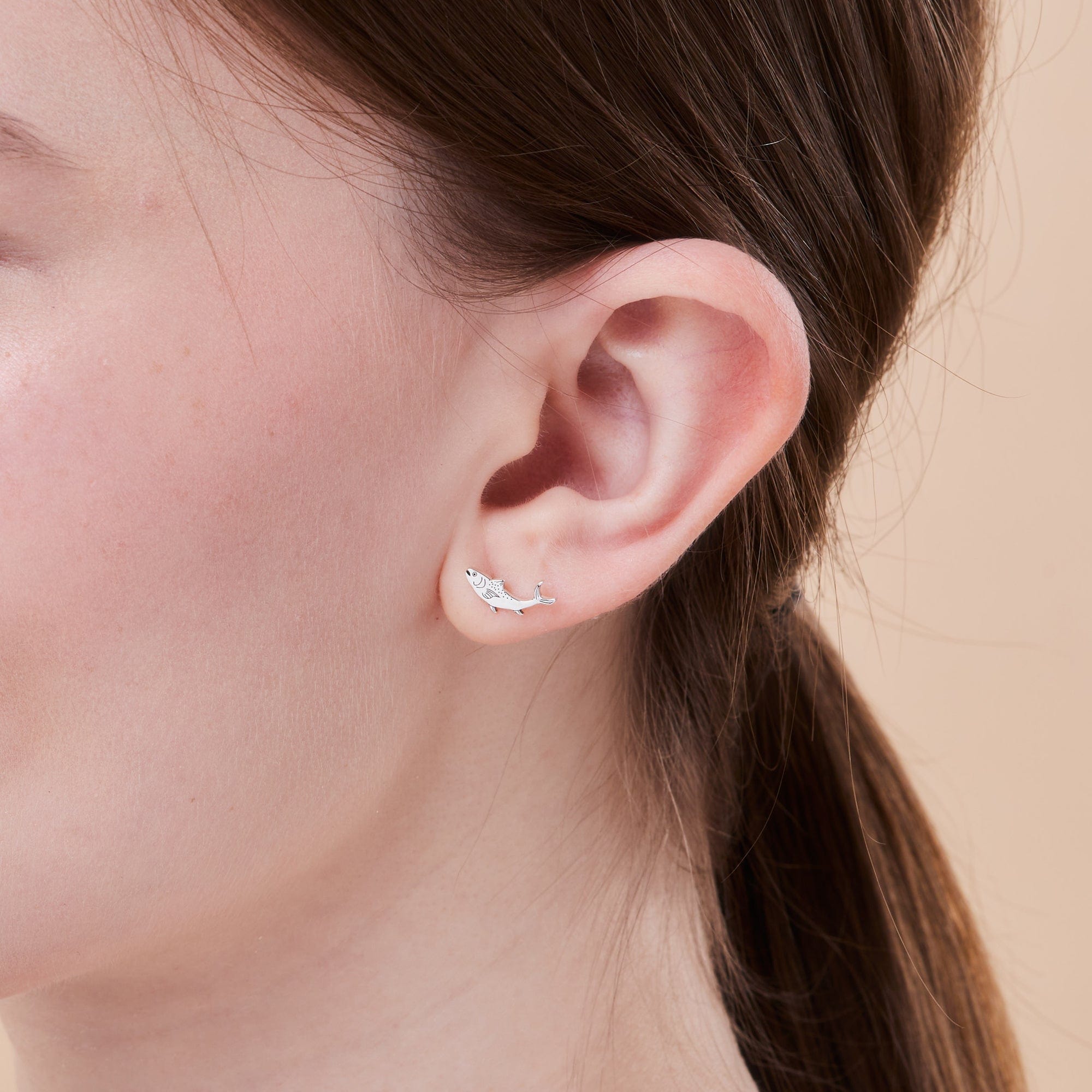 Boma Jewelry Earrings Swimming Salmon Fish Studs