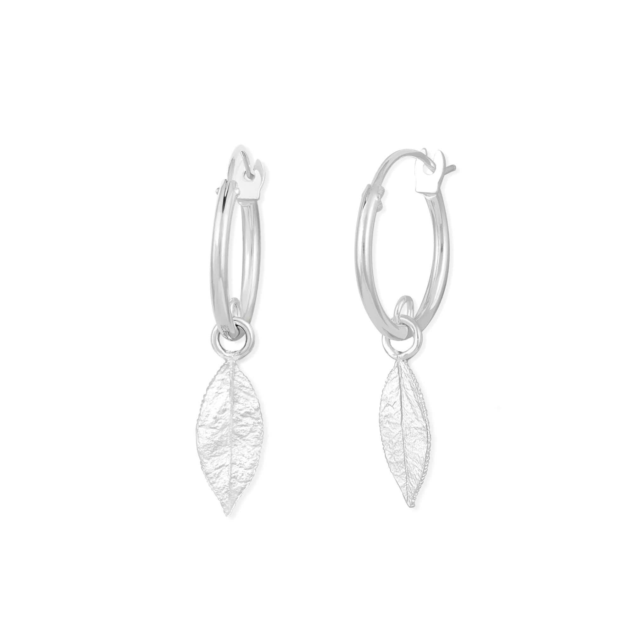 Boma Jewelry Earrings Textured Leaf Hoops