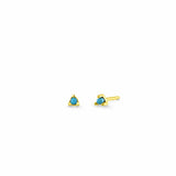 Boma Jewelry Earrings Turquoise / 14K Gold Plated Mini Gemstone Studs