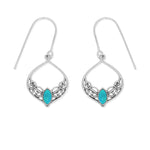 Boma Jewelry Earrings Turquoise Bohemian Filigree Vine Dangle Earrings with Stone