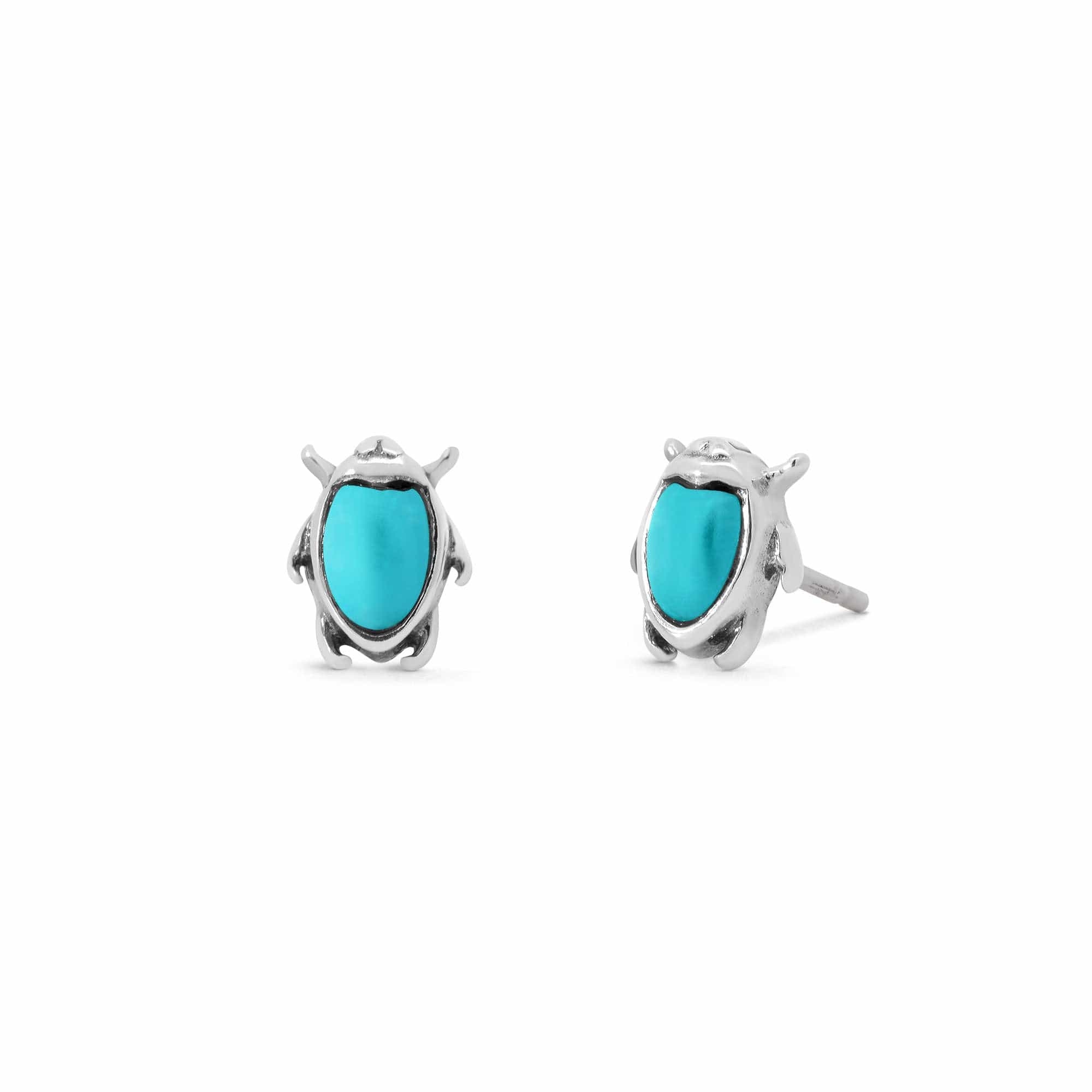 Boma Jewelry Earrings Turquoise Bug Stud Earrings with Stone