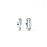 Boma Jewelry Earrings Turquoise Huggie Hoops with Gemstone
