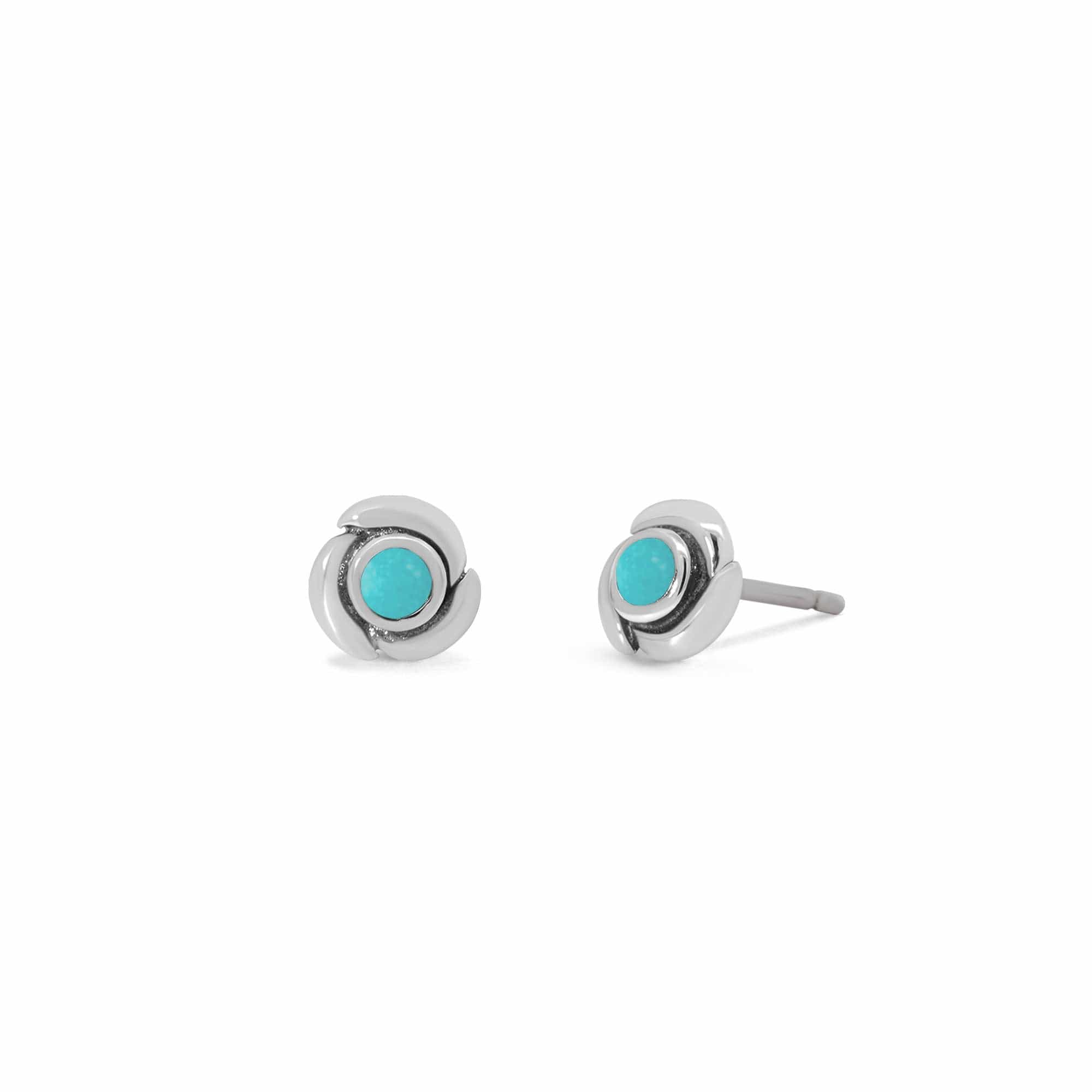 Boma Jewelry Earrings Turquoise Spiral Circle Stud Earrings with Stone