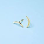 Boma Jewelry Earrings Waxing Crescent Moon Studs Gold