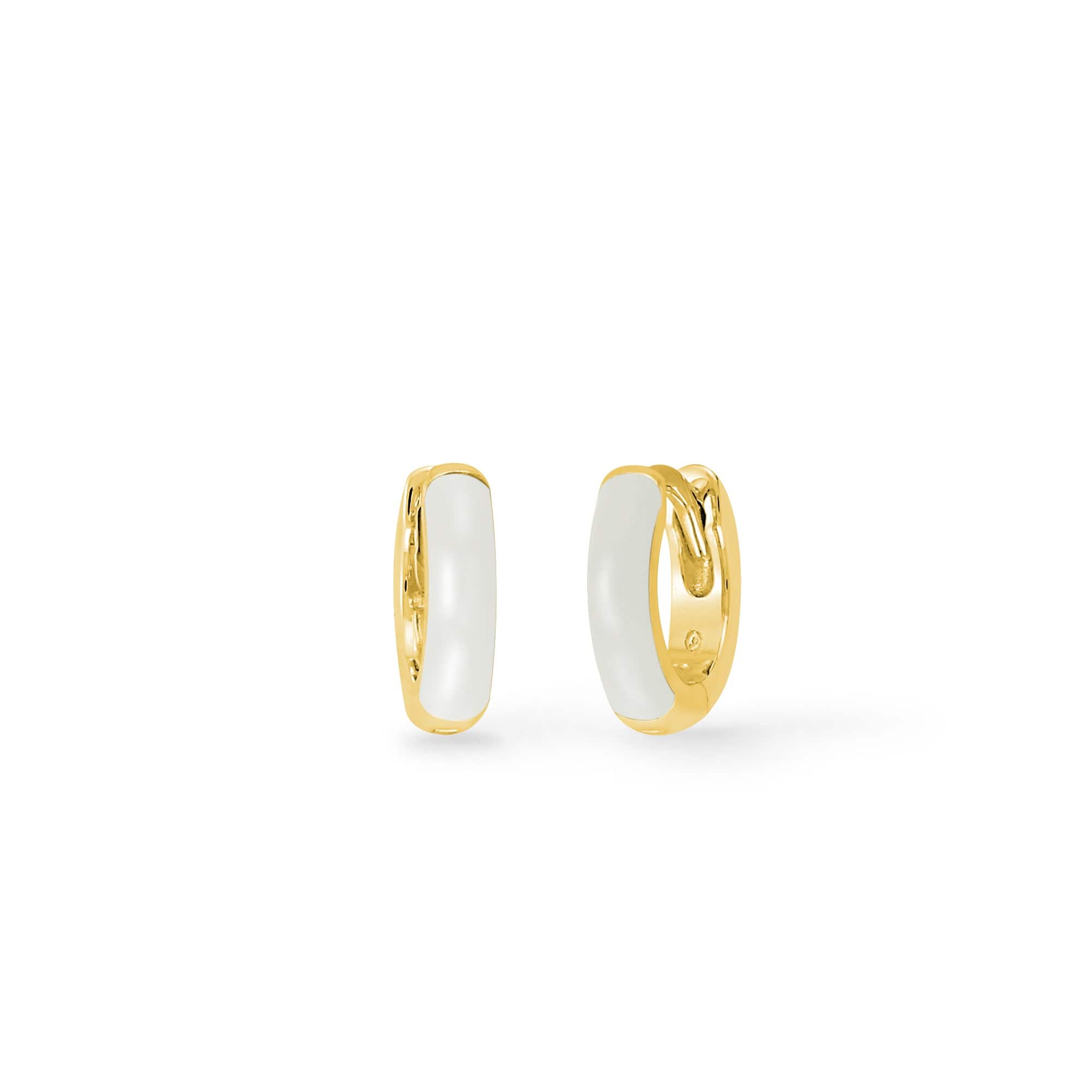 Boma Jewelry Earrings White / 14k Gold Plated Mini Huggie Hoops with Color