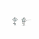 Boma Jewelry Earrings White Topaz Colored Gemstone Studs with White Topaz