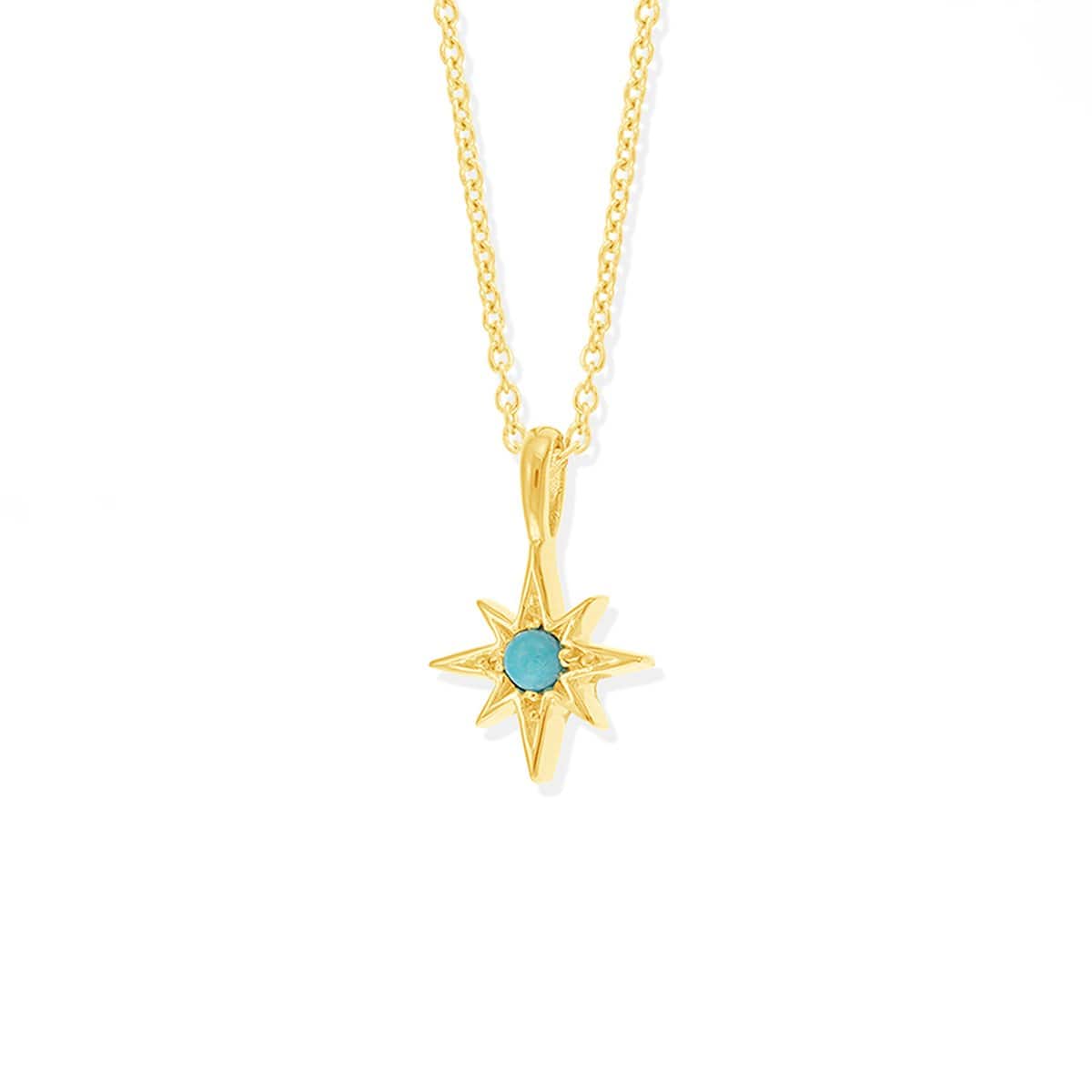 Boma Jewelry Necklaces 14K Gold Vermeil with Turquoise Luna Star Pendant with Stone