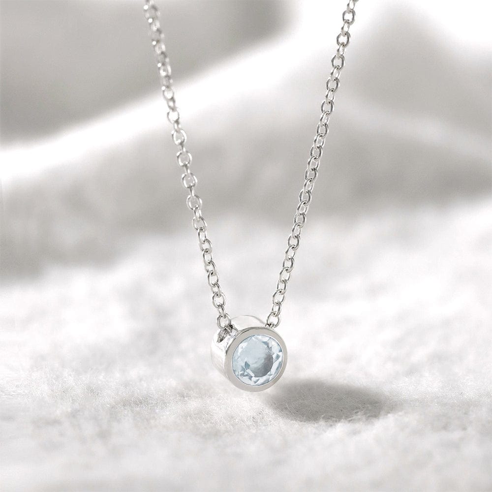 Boma Jewelry Necklaces Aquamarine Belle Solo Birthstone Pendant Necklace