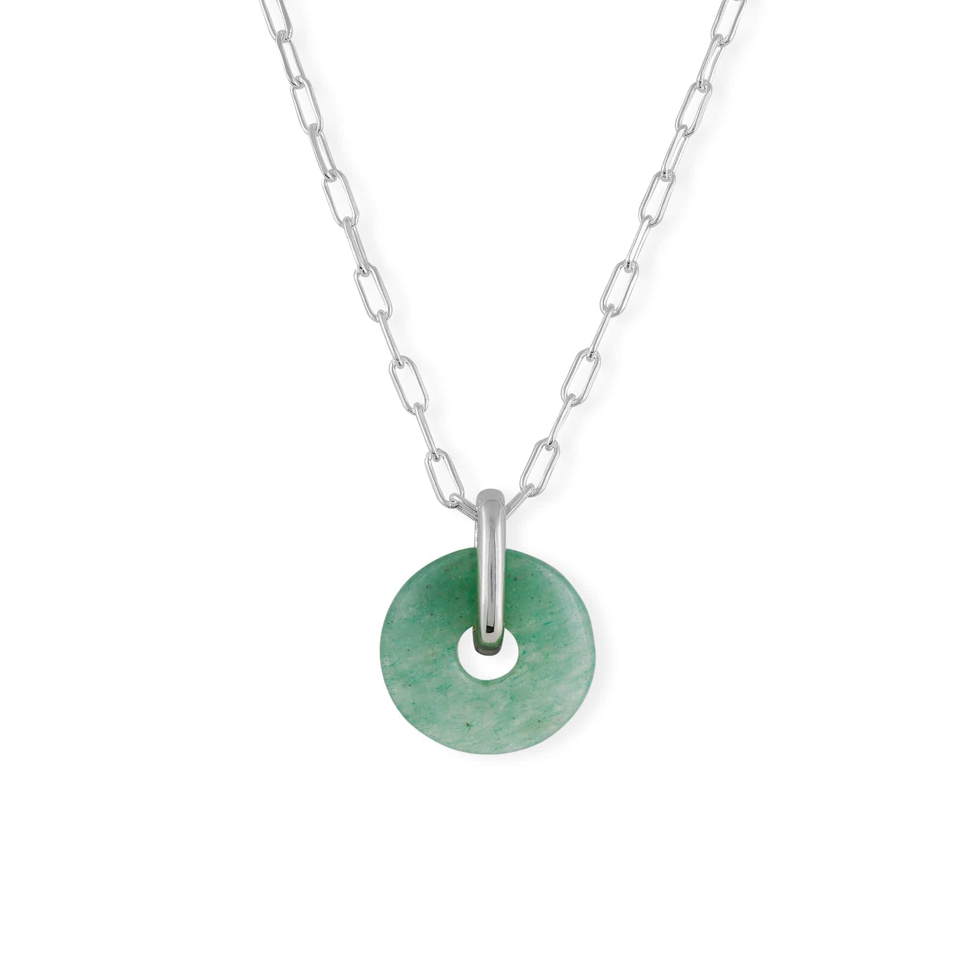 Boma Jewelry Necklaces Aventurine / Sterling Silver Treasured Bi-Disc Pendant Necklace