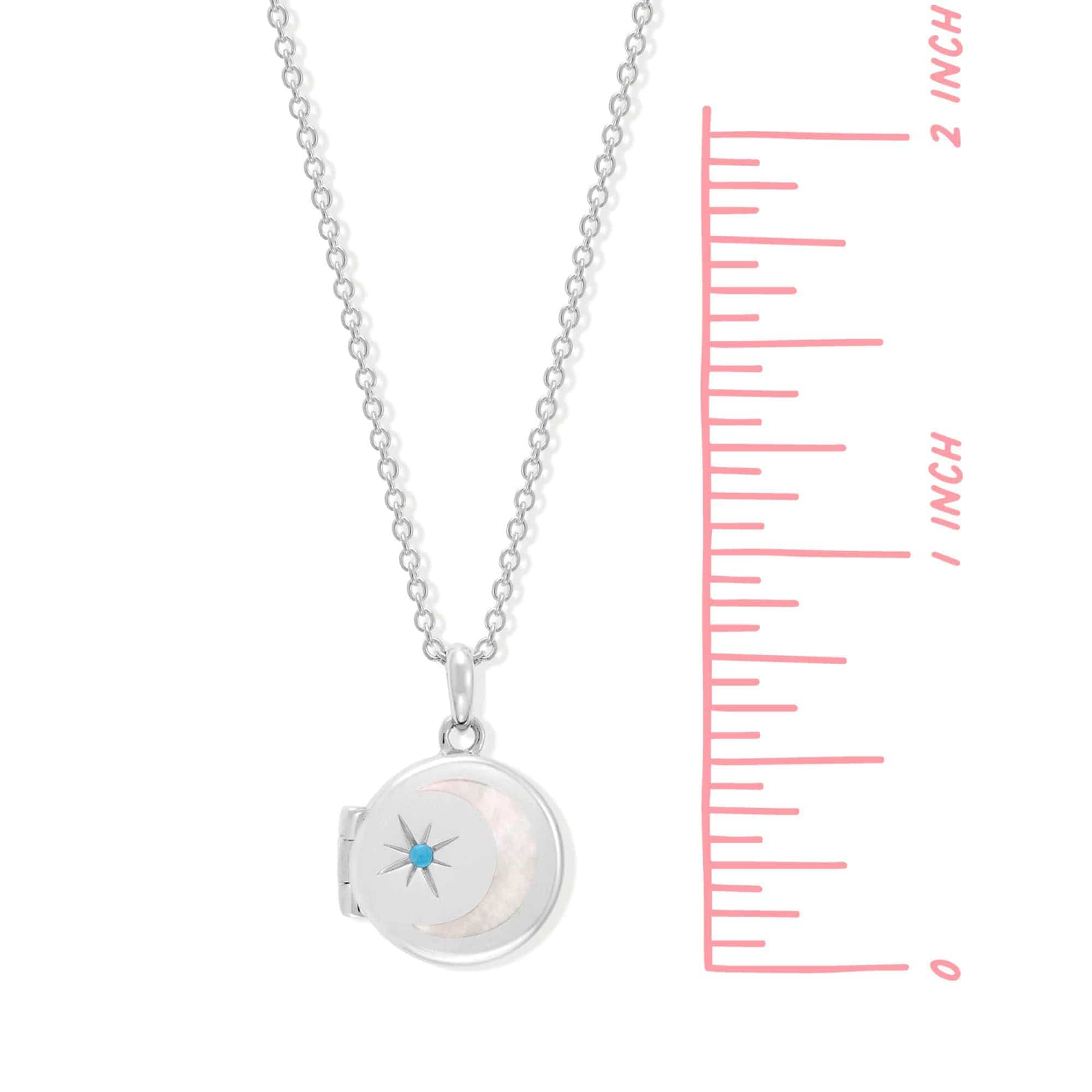 Boma Jewelry Necklaces Circle Crescent Moon Birthstone Locket