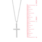 Boma Jewelry Necklaces Cross Sterling Silver Two way Necklace with White Topaz