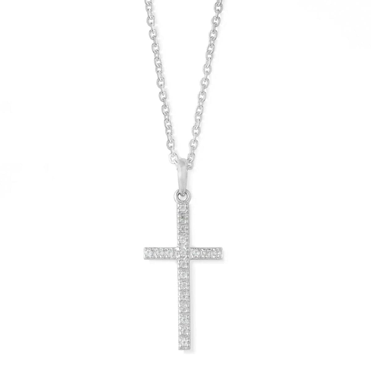 Boma Jewelry Necklaces Cross Sterling Silver Two way Necklace with White Topaz