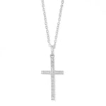 Boma Jewelry Necklaces Cross Sterling Silver Two way Necklace with White Topaz