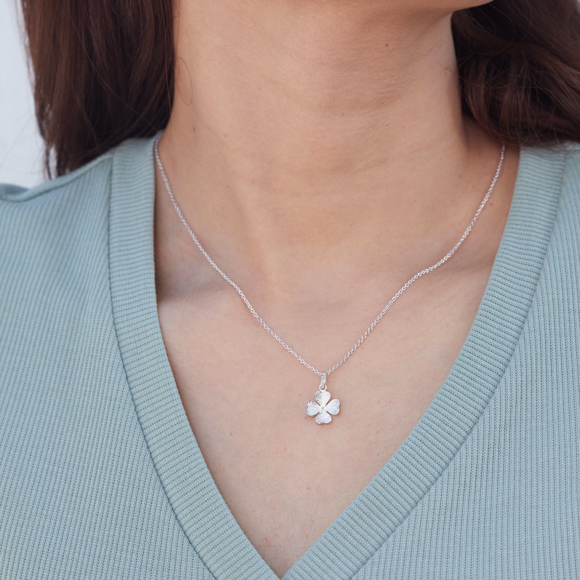 Four Leaf Clover Four Picture Locket Necklace Four Leaf Clover