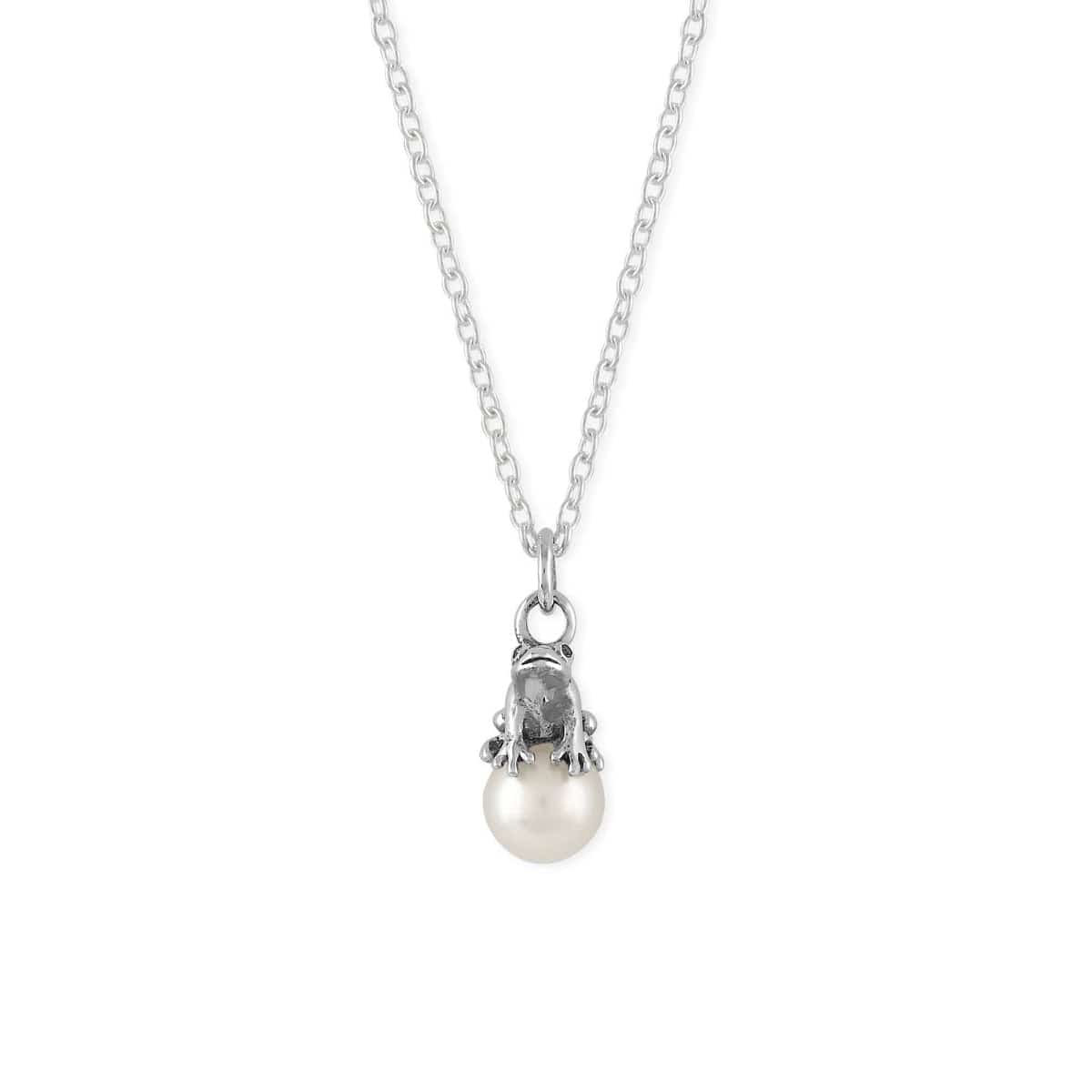 Boma Jewelry Necklaces Frog on a Pearl Necklace